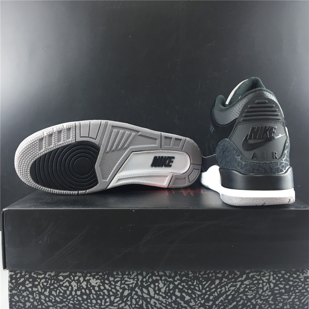 AIR JORDAN 3  GENERATION  BLACK AND SHITE SILVER 3M REFLECTIVE