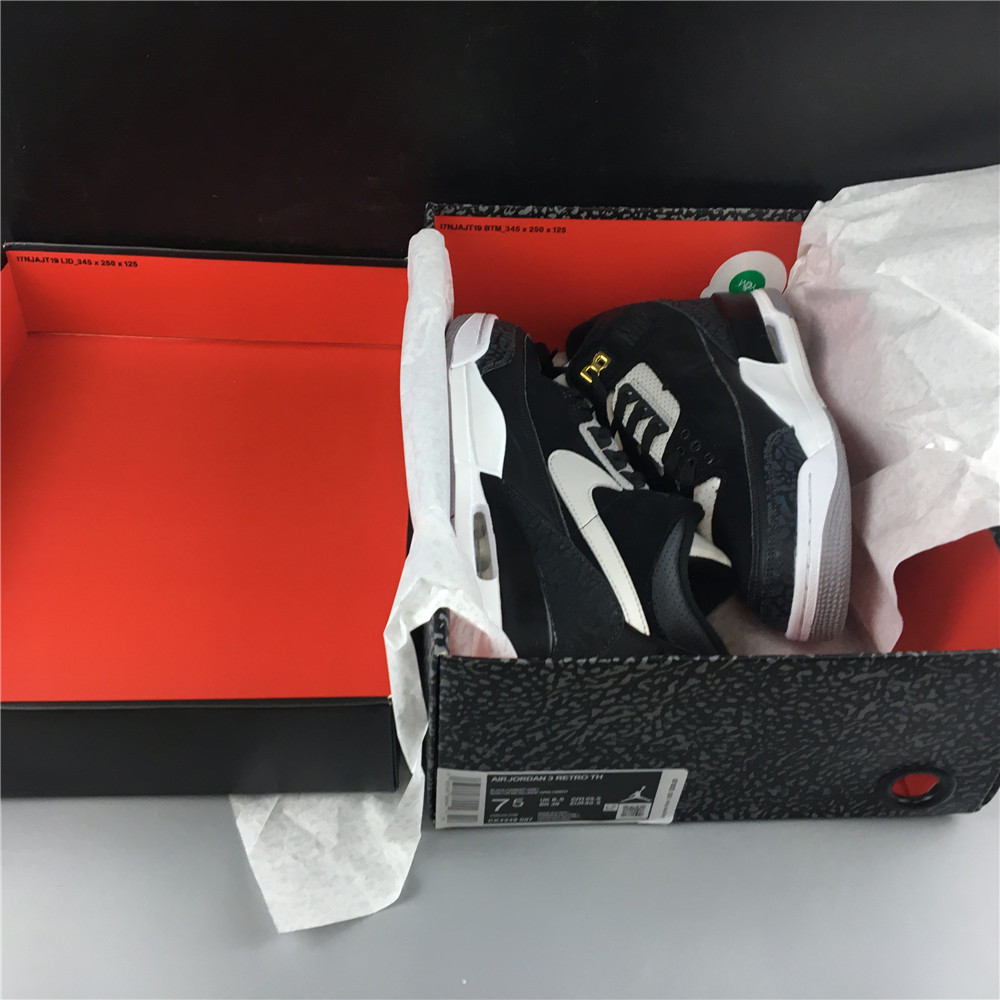 AIR JORDAN 3  GENERATION  BLACK AND SHITE SILVER 3M REFLECTIVE