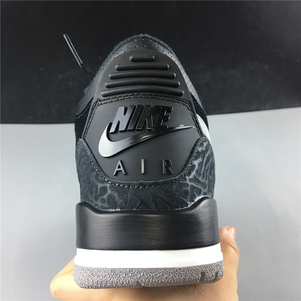 AIR JORDAN 3  GENERATION  BLACK AND SHITE SILVER 3M REFLECTIVE