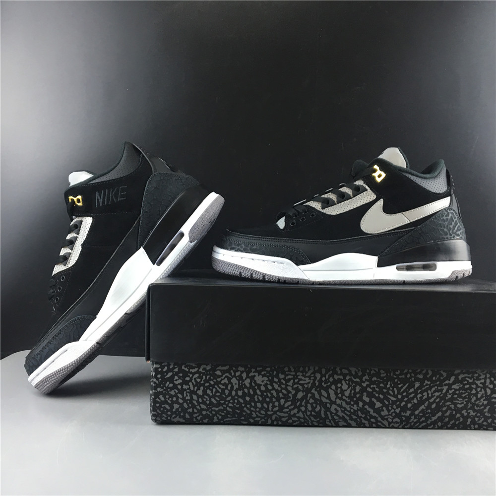 AIR JORDAN 3  GENERATION  BLACK AND SHITE SILVER 3M REFLECTIVE