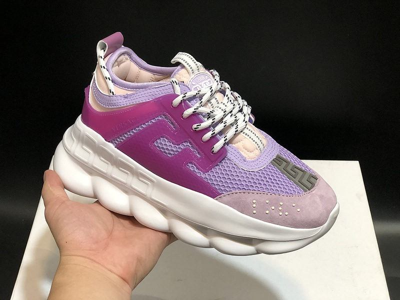 V*ersace CHAIN REACTION SNEAKERS purple&pink&white