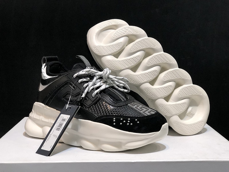 V*ersace CHAIN REACTION SNEAKERS black&white&red