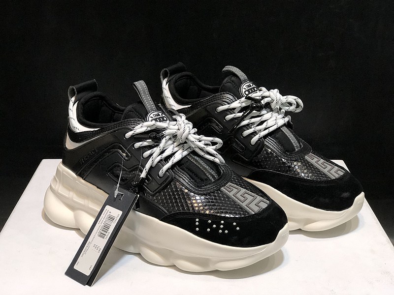 V*ersace CHAIN REACTION SNEAKERS black&white&red