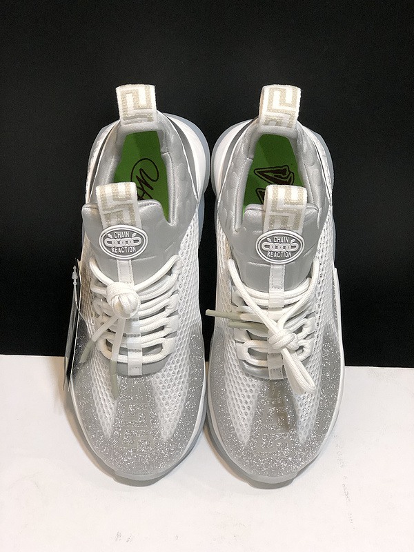 V*ersace CROSS CHAINER SNEAKERS grey&white