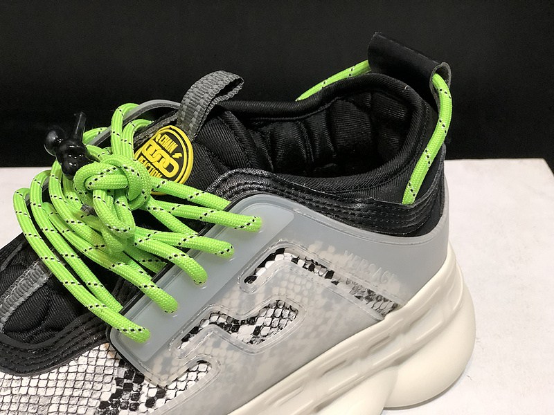 V*ersace CHAIN REACTION TRAINERS black&white&grey