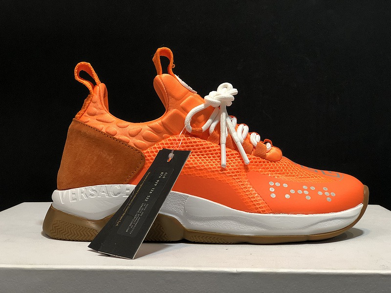V*ersace CROSS CHAINER SNEAKERS orange&white