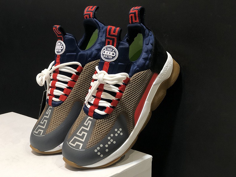 V*ersace CROSS CHAINER SNEAKERS black&white&blue&grey