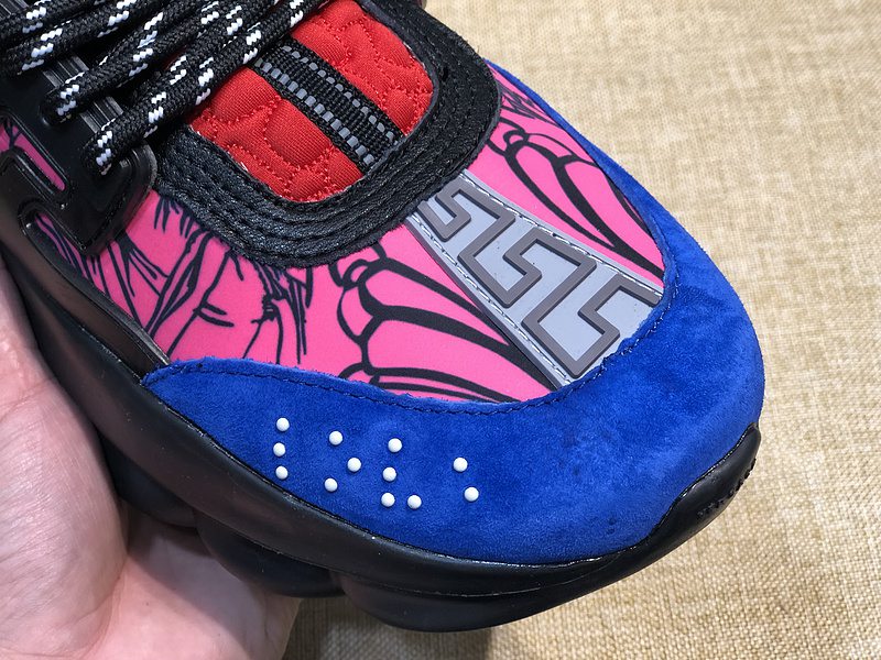 V*ersace CHAIN REACTION SNEAKERS blue&black&red