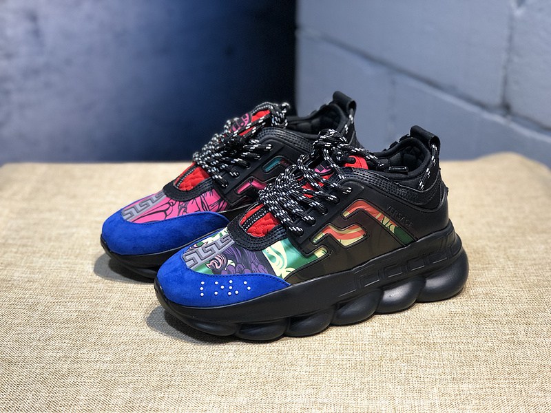 V*ersace CHAIN REACTION SNEAKERS blue&black&red