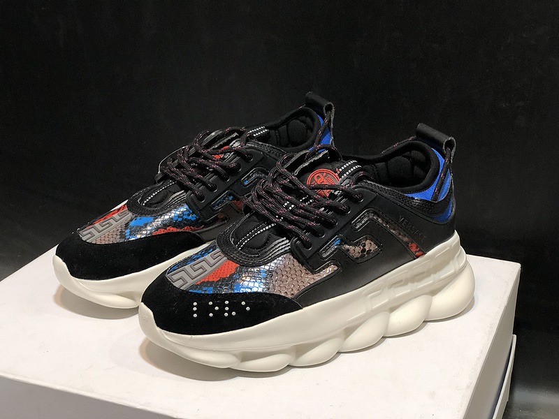 V*ersace CHAIN REACTION SNEAKERS black&white&red