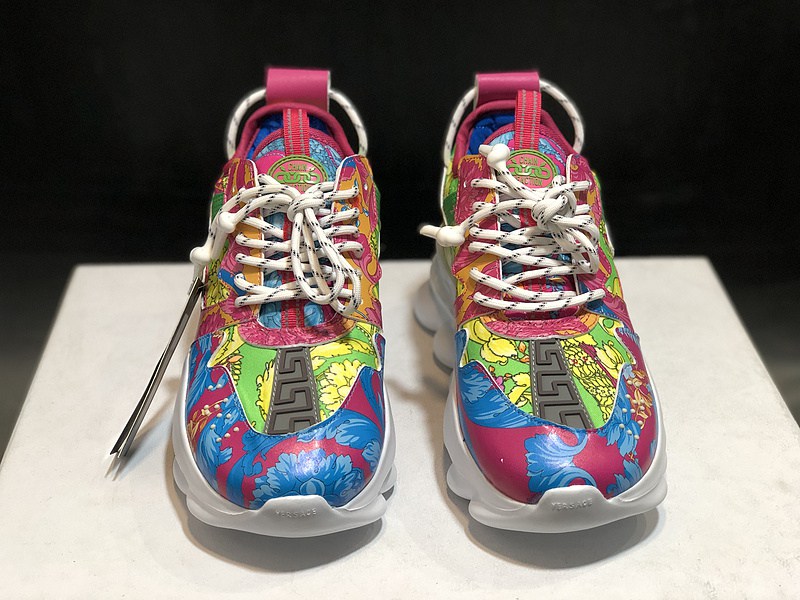V*ersace CHAIN REACTION SNEAKERS green&white&red&blue