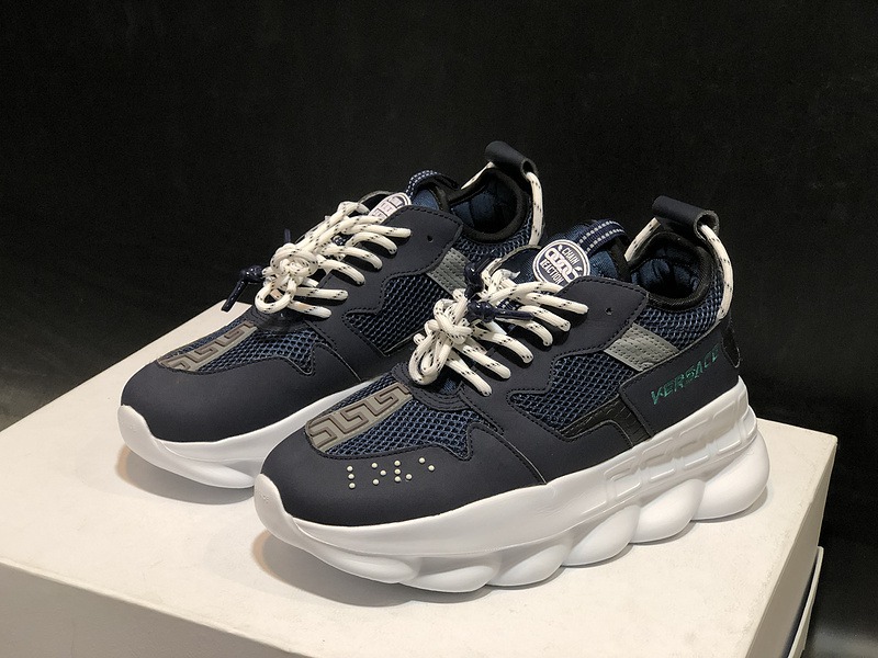 V*ersace CHAIN REACTION SNEAKERS black&white&blue