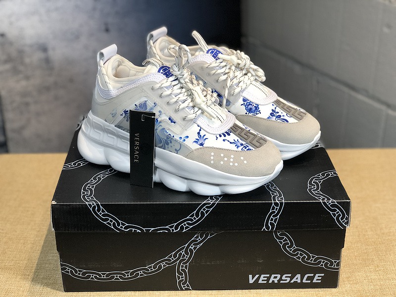 V*ersace CHAIN REACTION SNEAKERS grey&white&blue