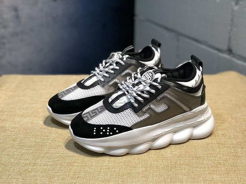 V*ersace CHAIN REACTION SNEAKERS black&white&grey