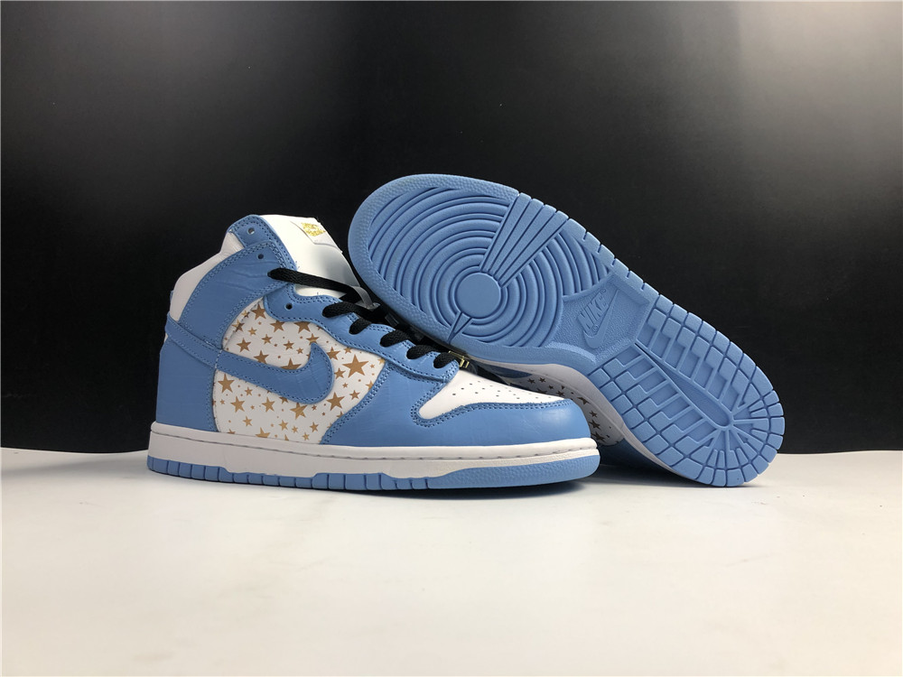 nike sb dunk high S*p*e white blue