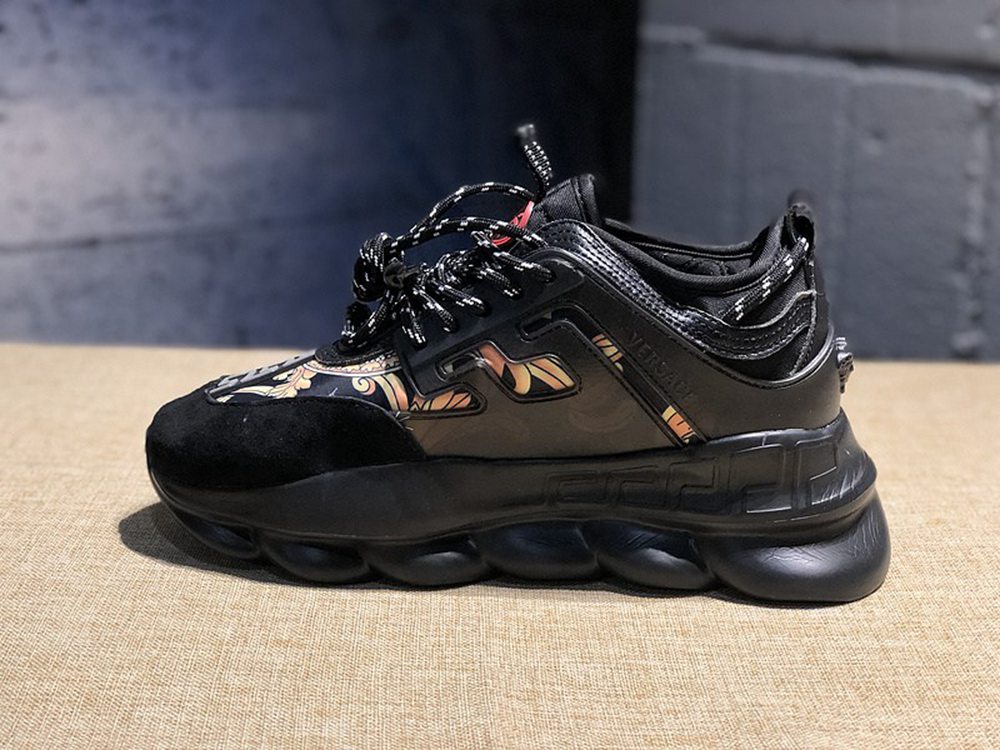 V*ersace CHAIN REACTION SNEAKERS BLACK