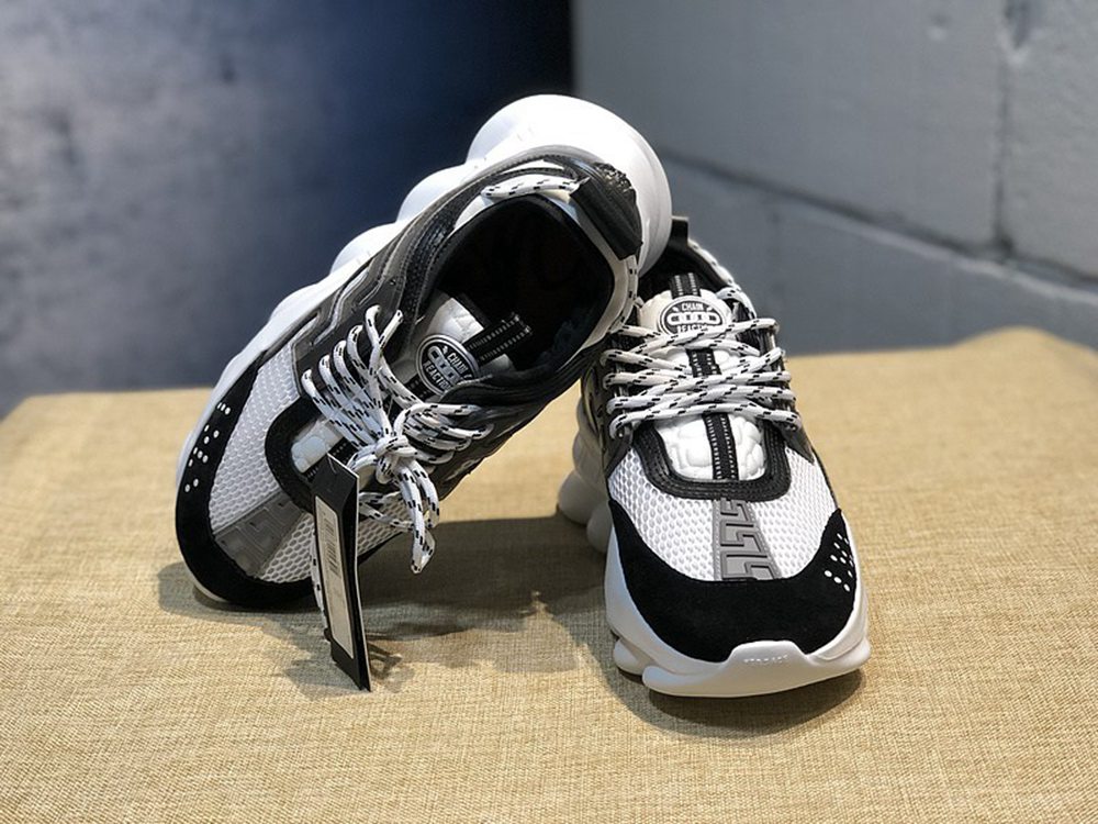 V*ersace CHAIN REACTION SNEAKERS BLACK&WHITE&GREY