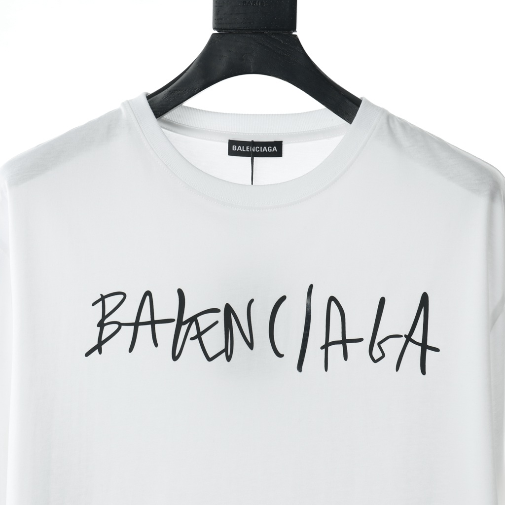 Ba*len*cia*ga blcg 20ss hand-painted logo logo printing short sleeve