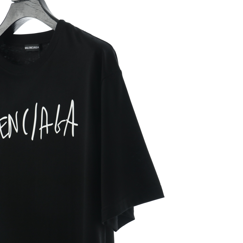 Ba*len*cia*ga blcg 20ss hand-painted logo logo printing short sleeve