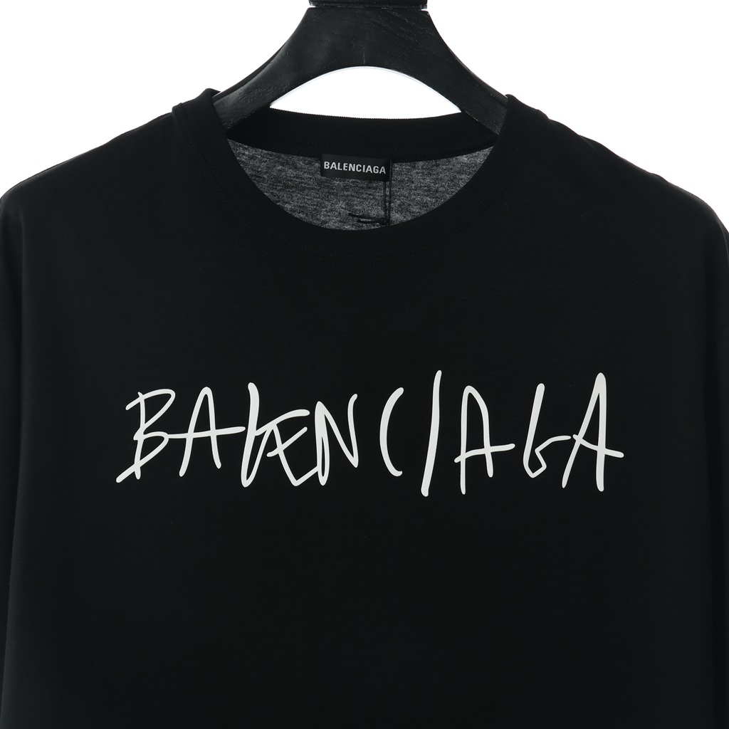 Ba*len*cia*ga blcg 20ss hand-painted logo logo printing short sleeve