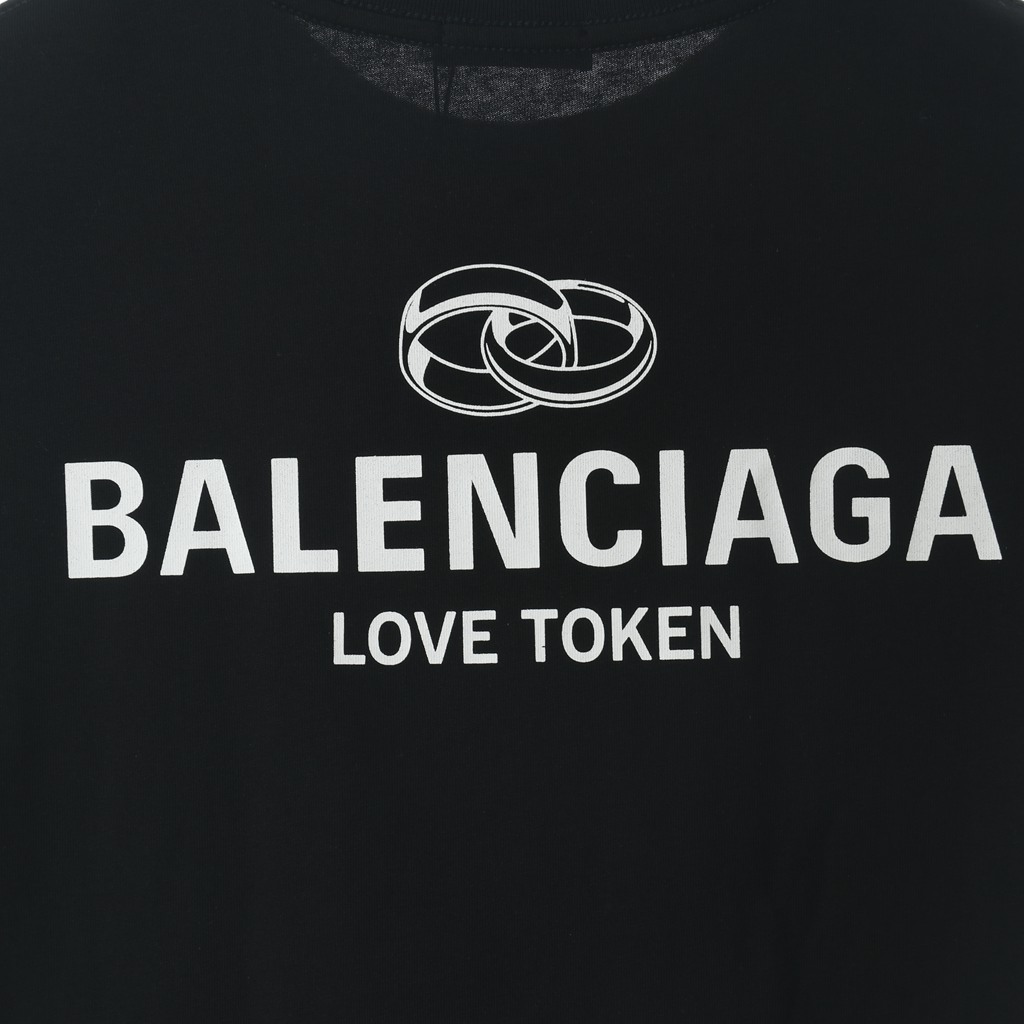 Ba*len*cia*ga blcg love ring round neck short sleeve t-shirt