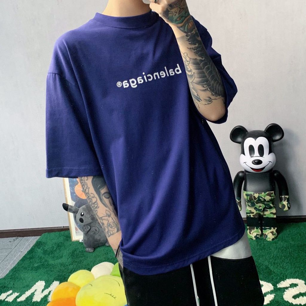Ba*len*cia*ga blcg 20fw letter r logo printed short sleeve