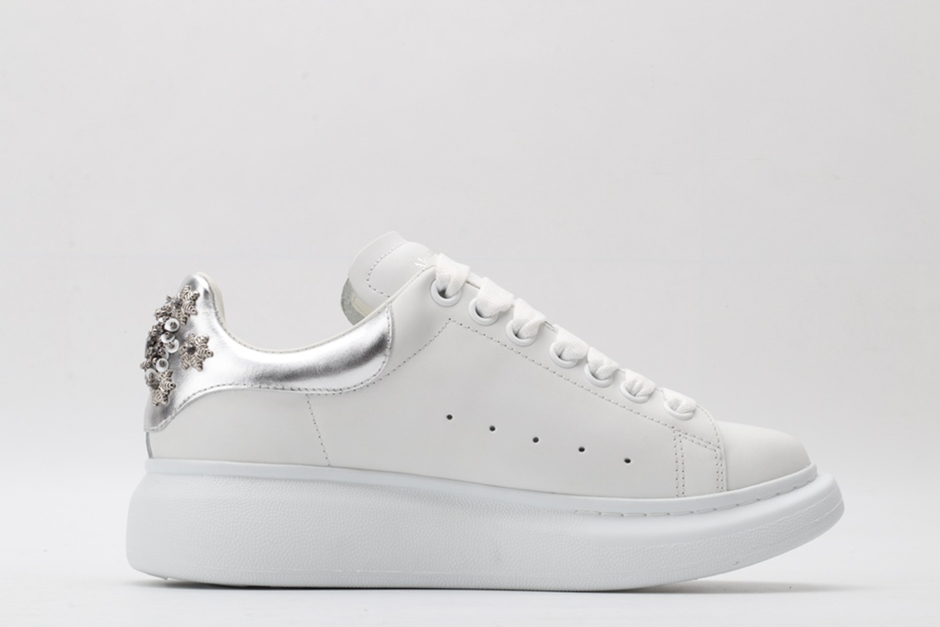 AMQ oversized sneakers with siL*Ver heel