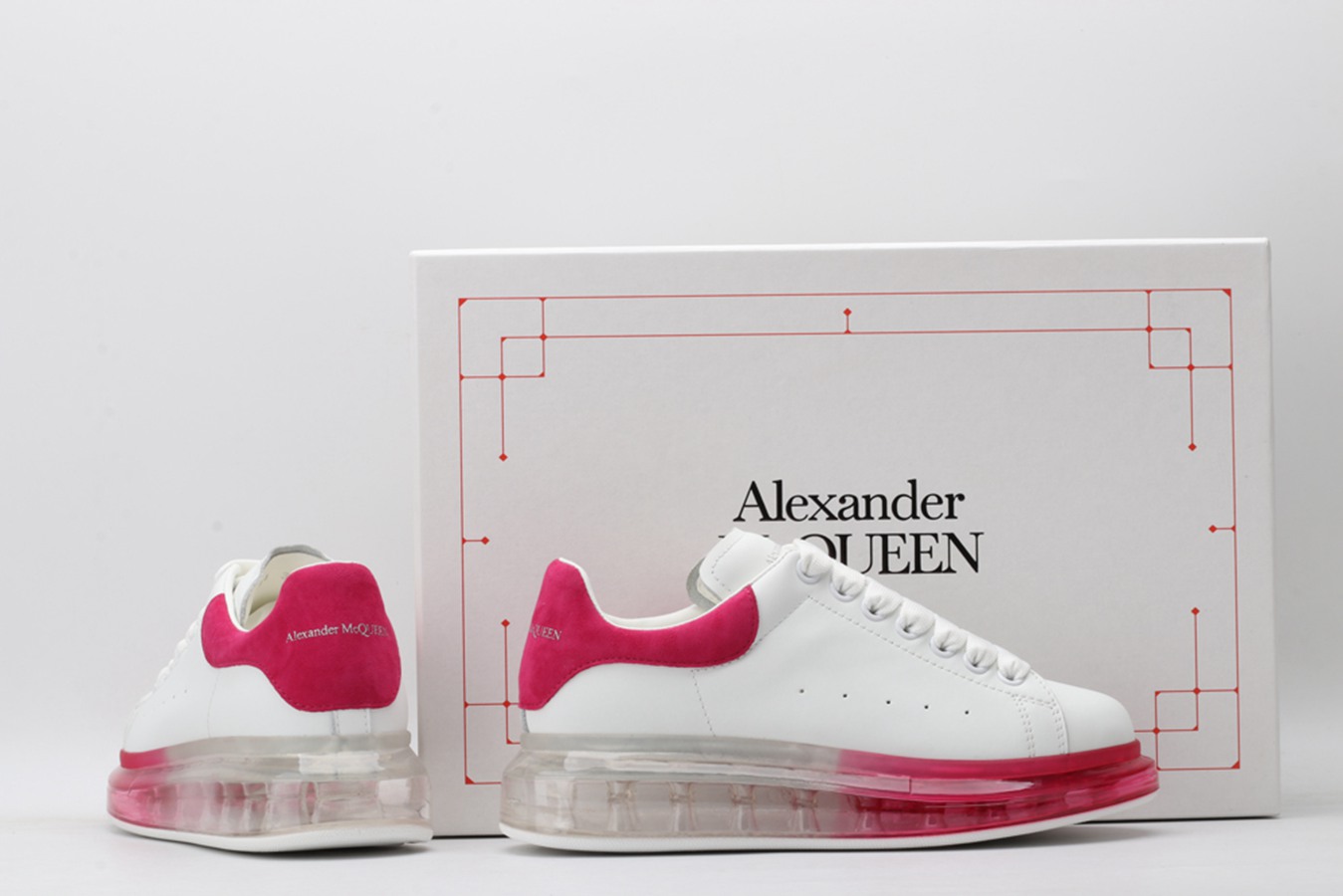 AMQ white & red oversized sneakers