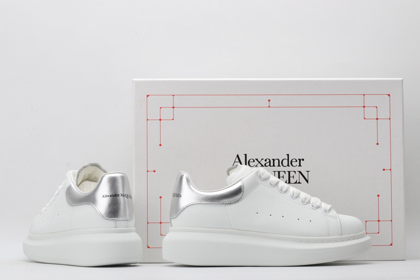 AMQ oversized sneakers with siL*Ver heel