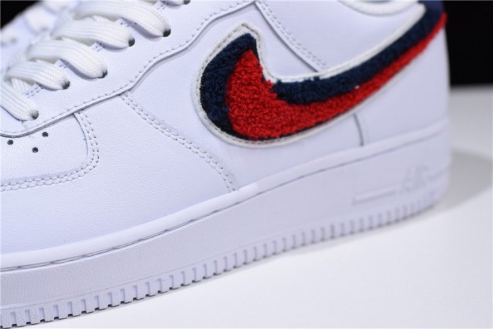 Nike Air Force 1 Low LV8 3D Chenille Swoosh White Red Blue  823511-106