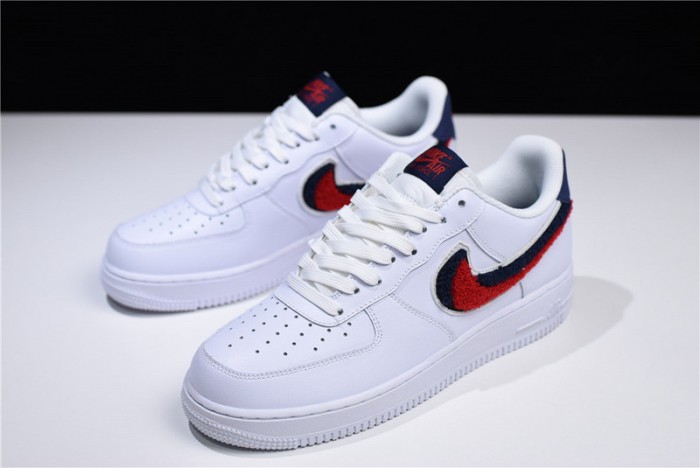 Nike Air Force 1 Low LV8 3D Chenille Swoosh White Red Blue  823511-106
