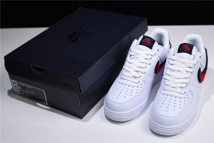 Nike Air Force 1 Low LV8 3D Chenille Swoosh White Red Blue  823511-106