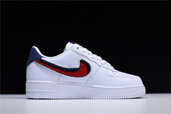 Nike Air Force 1 Low LV8 3D Chenille Swoosh White Red Blue  823511-106