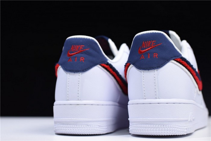 Nike Air Force 1 Low LV8 3D Chenille Swoosh White Red Blue  823511-106