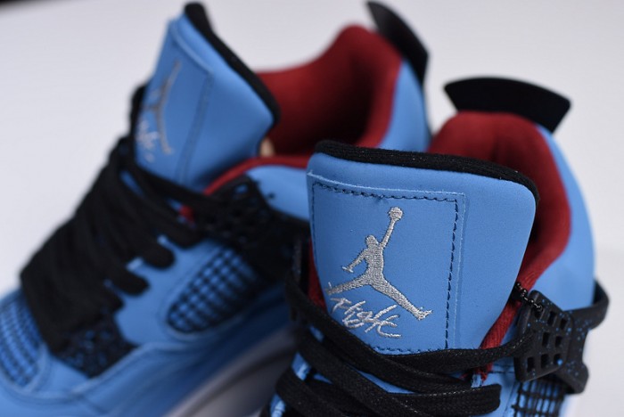 Travis Scott x Air Jordan 4 "Houston Oilers"  University Blue 308497-406