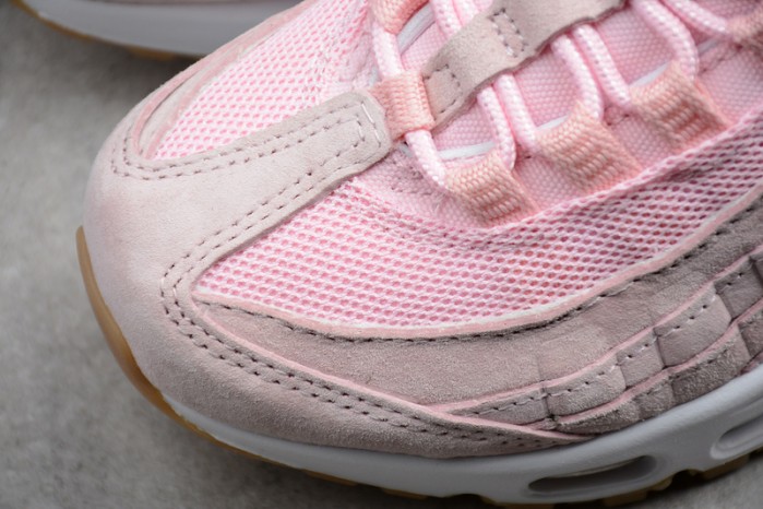 NIKE womens WMNS Air Max 95 "PRISM PINK" White-Sheen-Black  919924-600