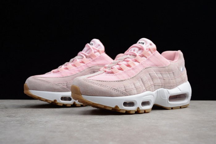 NIKE womens WMNS Air Max 95 "PRISM PINK" White-Sheen-Black  919924-600
