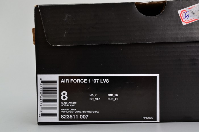 Nike Air Force 1 ´07 LV8 823511-007 NBA Pack Black/White  Shoes 823511-007