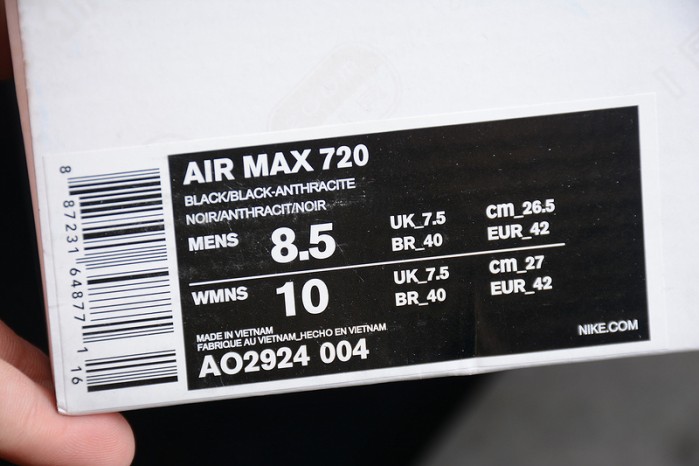 Nike Air Max 720 Triple Black AO2924-004