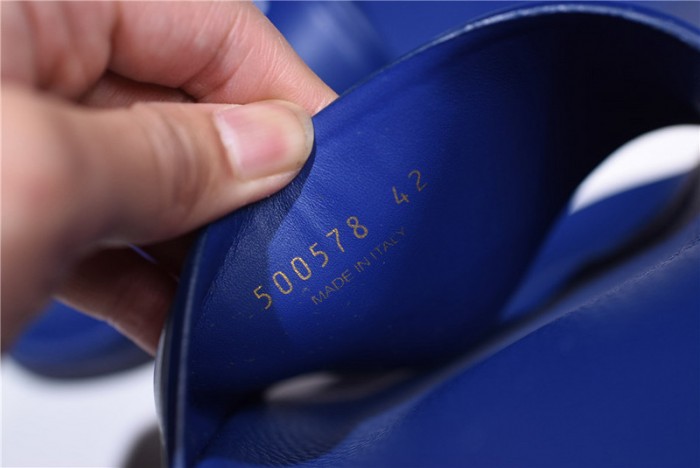 BLG Logo leather slip-on sandals blue 500578 WAM00 4045