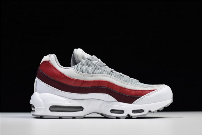 NIKE Air Max 95 Essential Mens White-Grey-Red Running Shoes  749766-103
