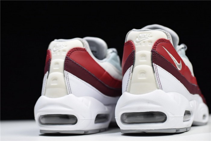 NIKE Air Max 95 Essential Mens White-Grey-Red Running Shoes  749766-103