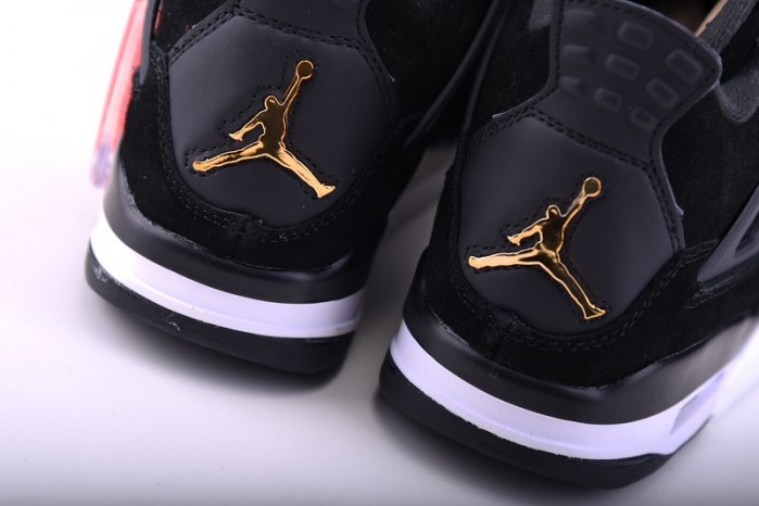 Air Jordan 4 "Royalty"  Black/Metallic Gold-White mens 308497-032