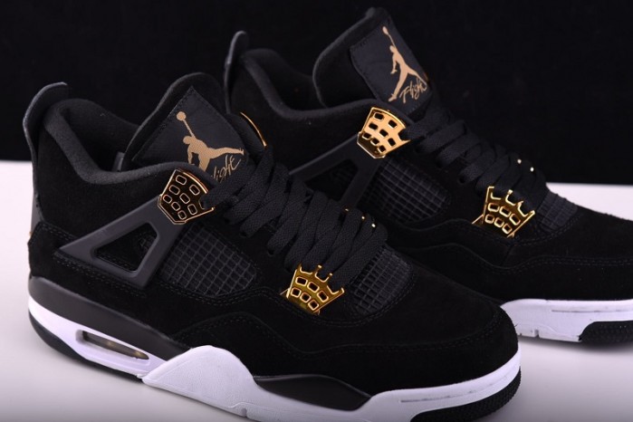 Air Jordan 4 "Royalty"  Black/Metallic Gold-White mens 308497-032