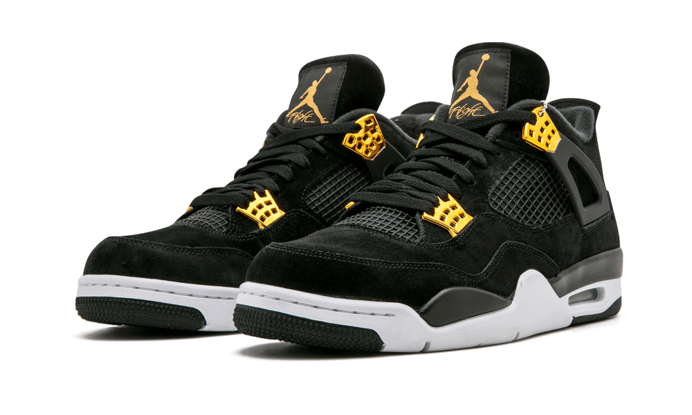 Air Jordan 4 "Royalty"  Black/Metallic Gold-White mens 308497-032