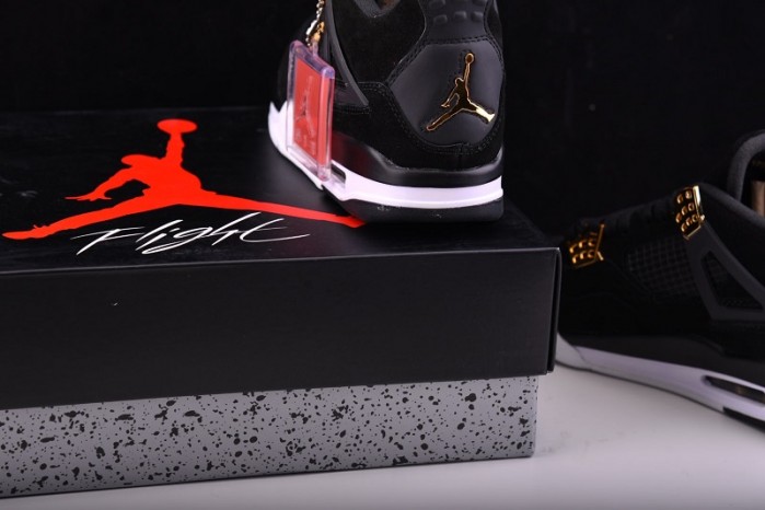 Air Jordan 4 "Royalty"  Black/Metallic Gold-White mens 308497-032