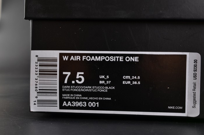 Nike Air Foamposite One "Shine"  Dark Stucco/ black  AA3963-001