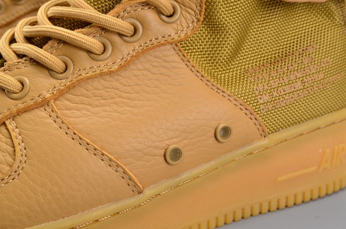Nike SF Air Force 1 Mid  Elemental Gold Leather Shoes  AA3966-700