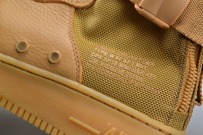Nike SF Air Force 1 Mid  Elemental Gold Leather Shoes  AA3966-700