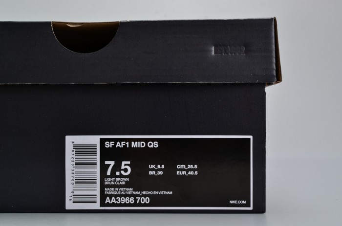 Nike SF Air Force 1 Mid  Elemental Gold Leather Shoes  AA3966-700